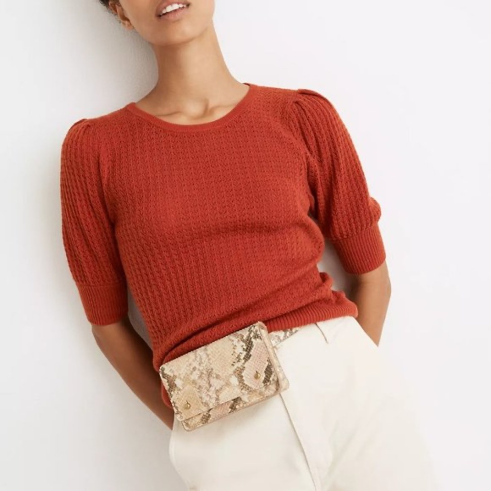 NWT Madewell Snake Embossed Leather Belt Bag-S